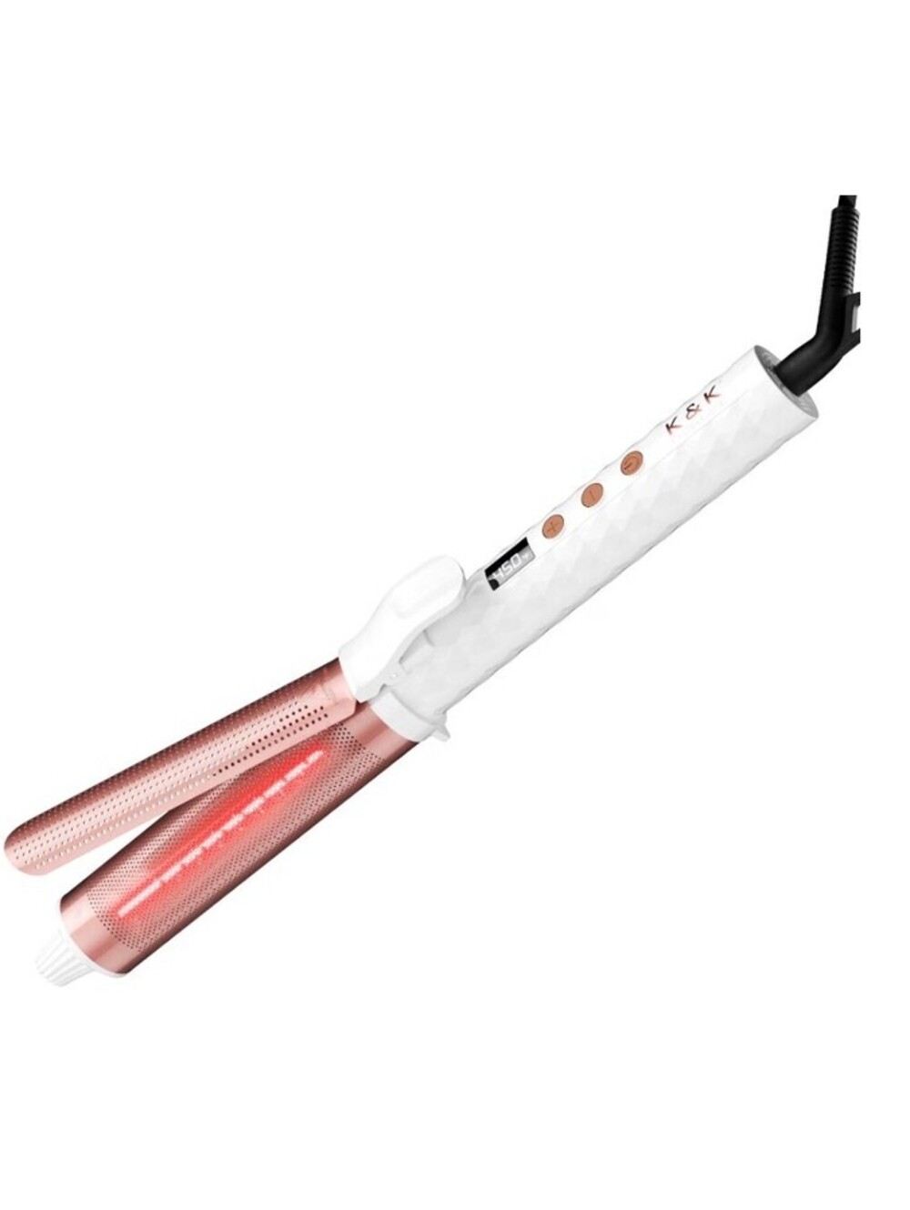Infrared Curling Iron Wand 1.5 Inch Ceramic Tourmaline Coating Digital Display
